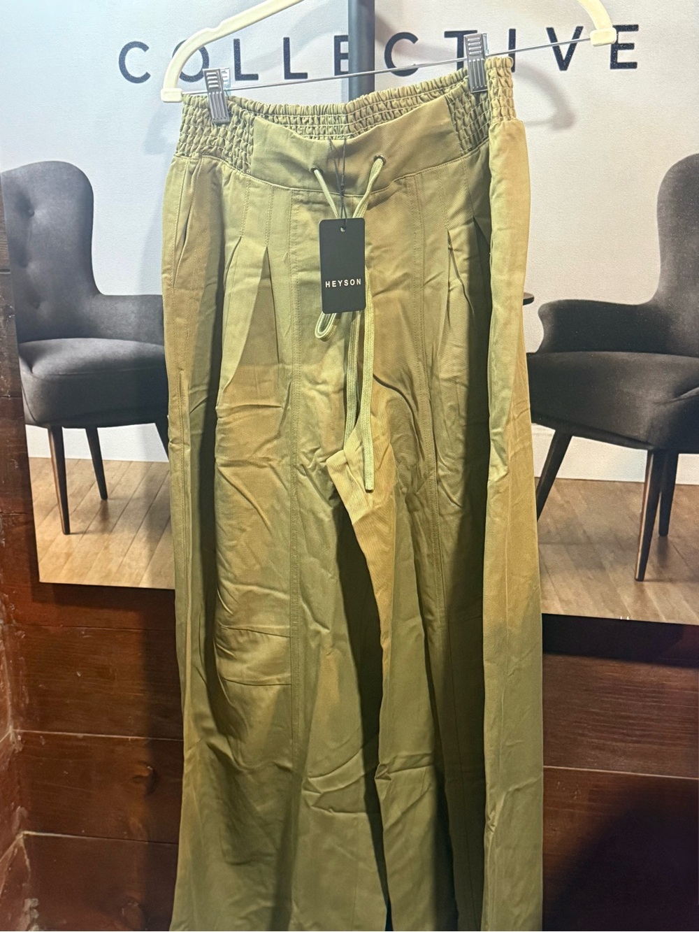 Heyson Men's Olive Green Relaxed Drawstring Pants